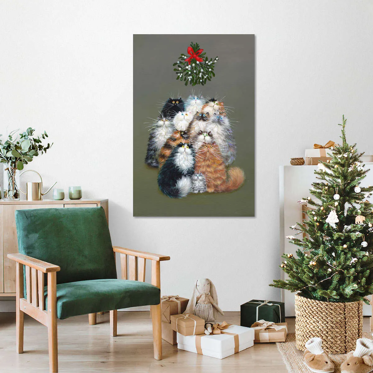 12 Cats Of Christmas Wall Art