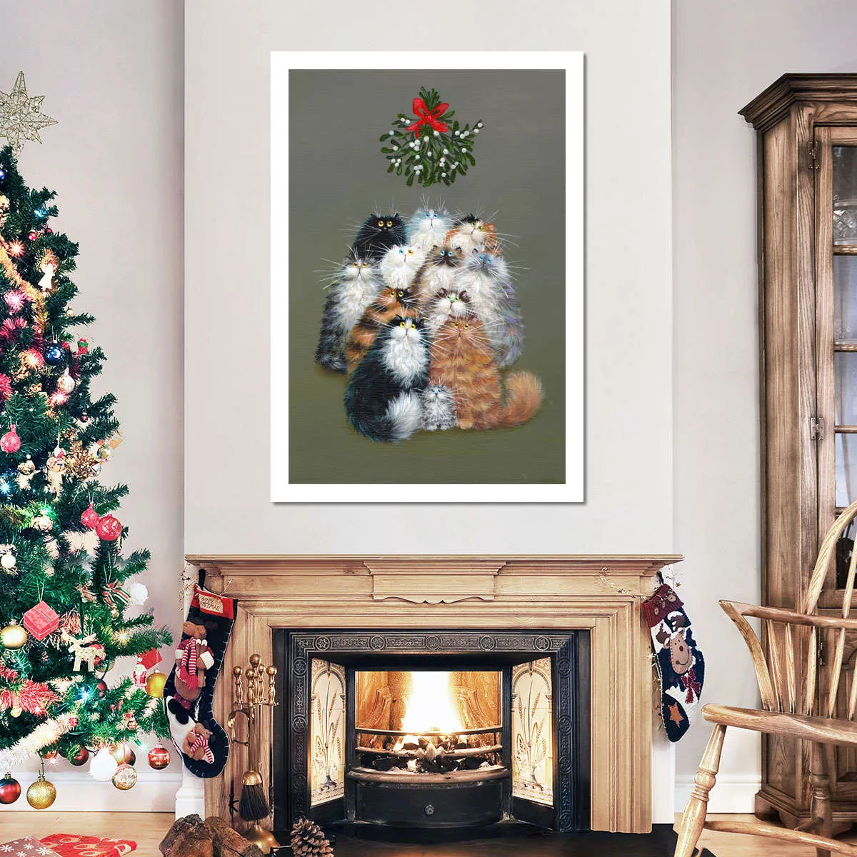 12 Cats Of Christmas Wall Art