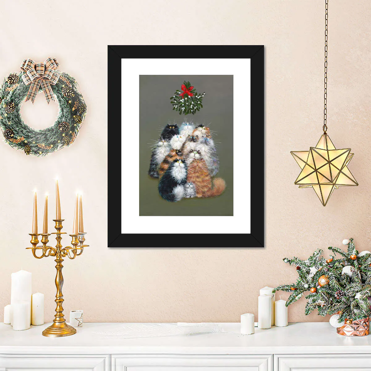 12 Cats Of Christmas Wall Art