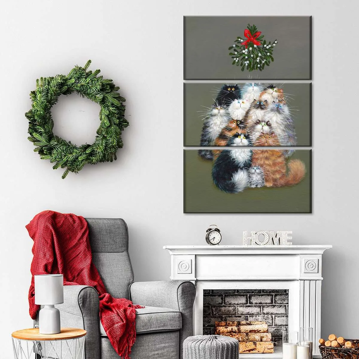 12 Cats Of Christmas Wall Art