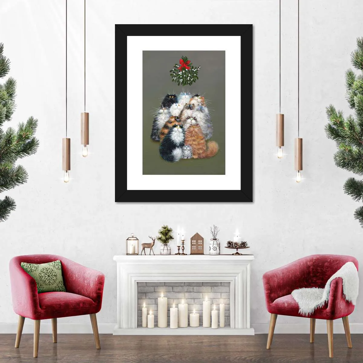 12 Cats Of Christmas Wall Art