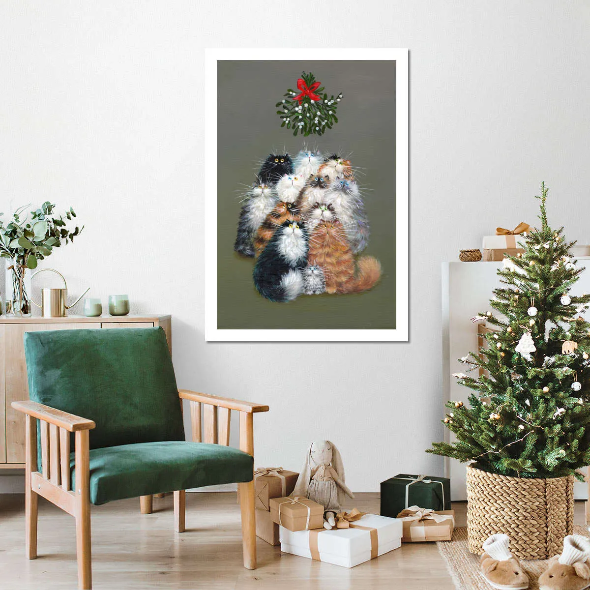 12 Cats Of Christmas Wall Art