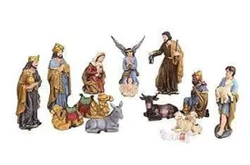 15-Piece Multicolor Nativity Crib Set Perfect Christmas Gift Decor