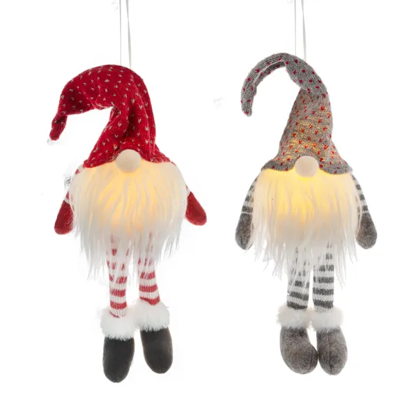 16" LED Plush Gnome Ornament - Available in 2 colors!