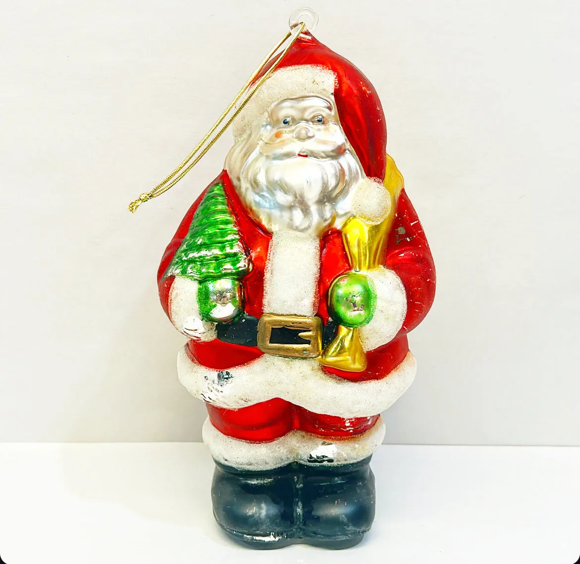 1980s large scale mercury glass hand blown Christmas tree ornament.