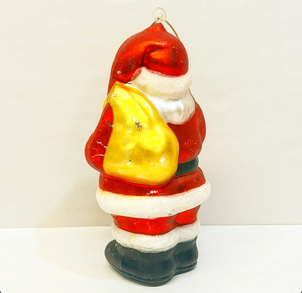 1980s large scale mercury glass hand blown Christmas tree ornament.