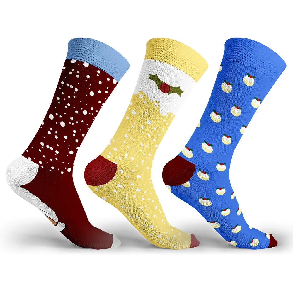 3 PACK CHRISTMAS SOCKS MISTLETOE