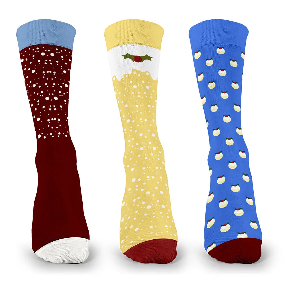 3 PACK CHRISTMAS SOCKS MISTLETOE