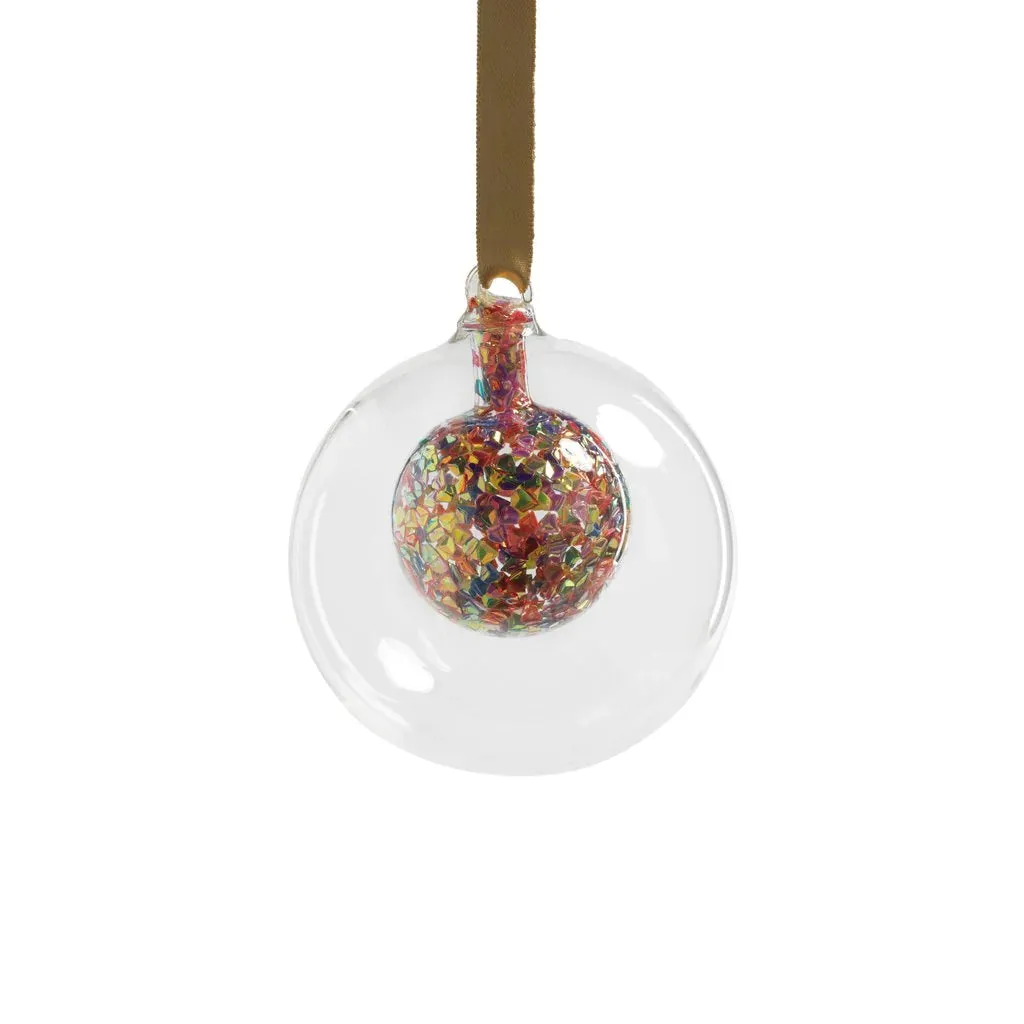 4" Double Glass Sequin Ornament