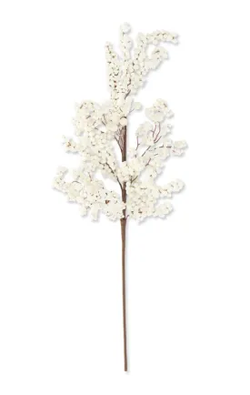 55310A 27" Glittered White Berry Stem