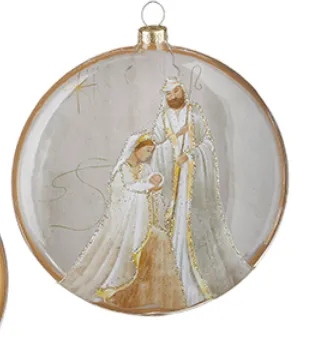 5.5" Holy Family & Angel Ornament