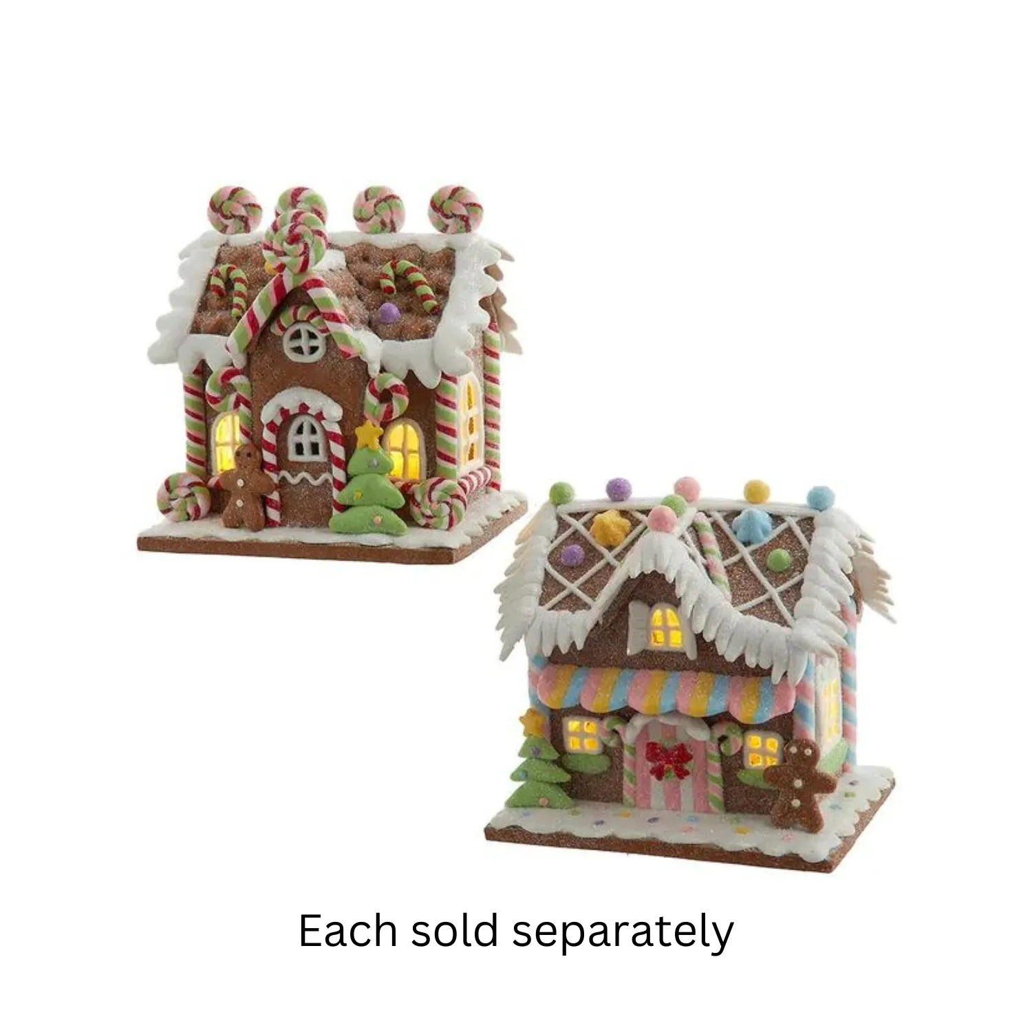 5" Lollipop Gingerbread Light Up House