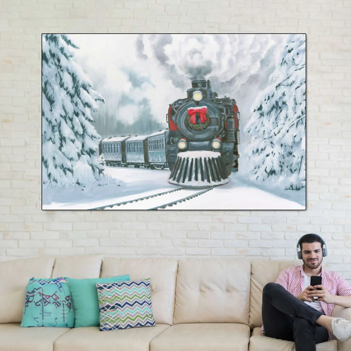 A Christmas Train Wall Art