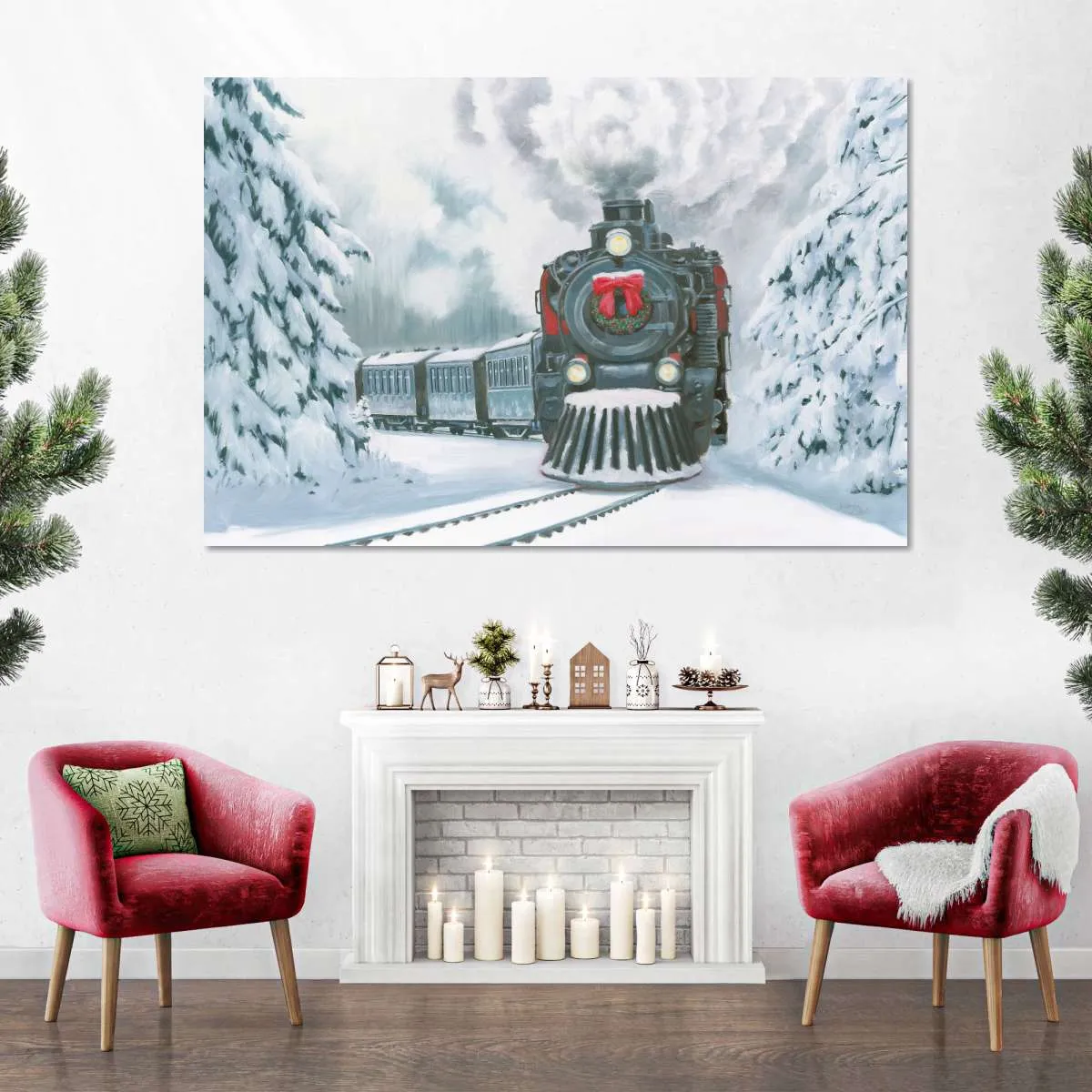 A Christmas Train Wall Art