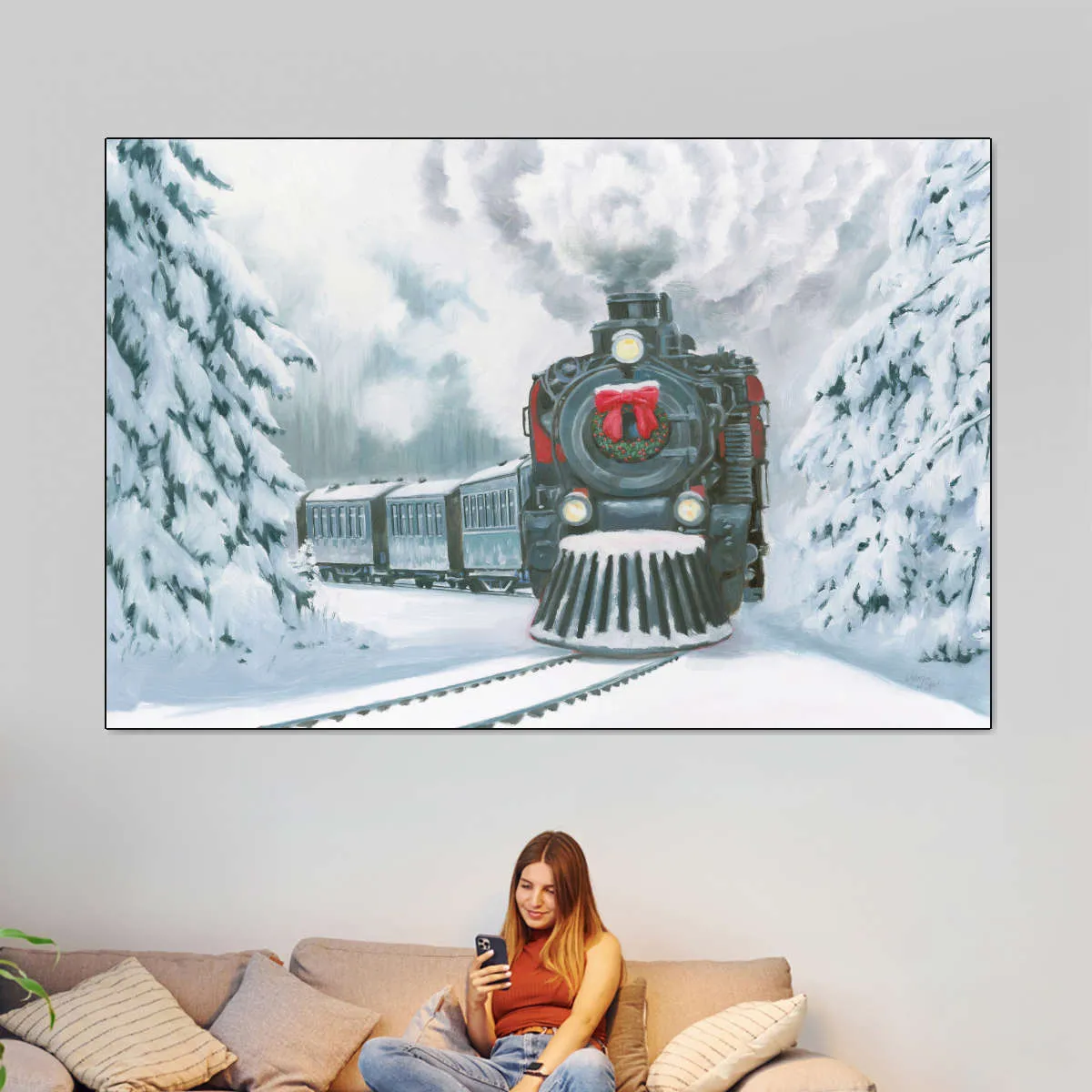 A Christmas Train Wall Art