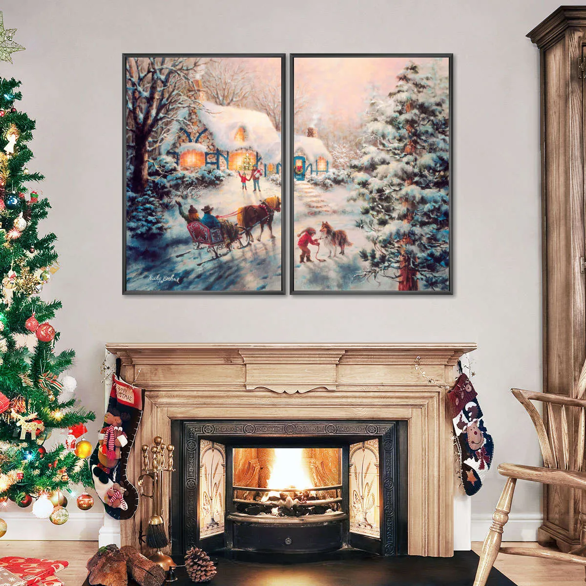 A Christmas Visit Wall Art