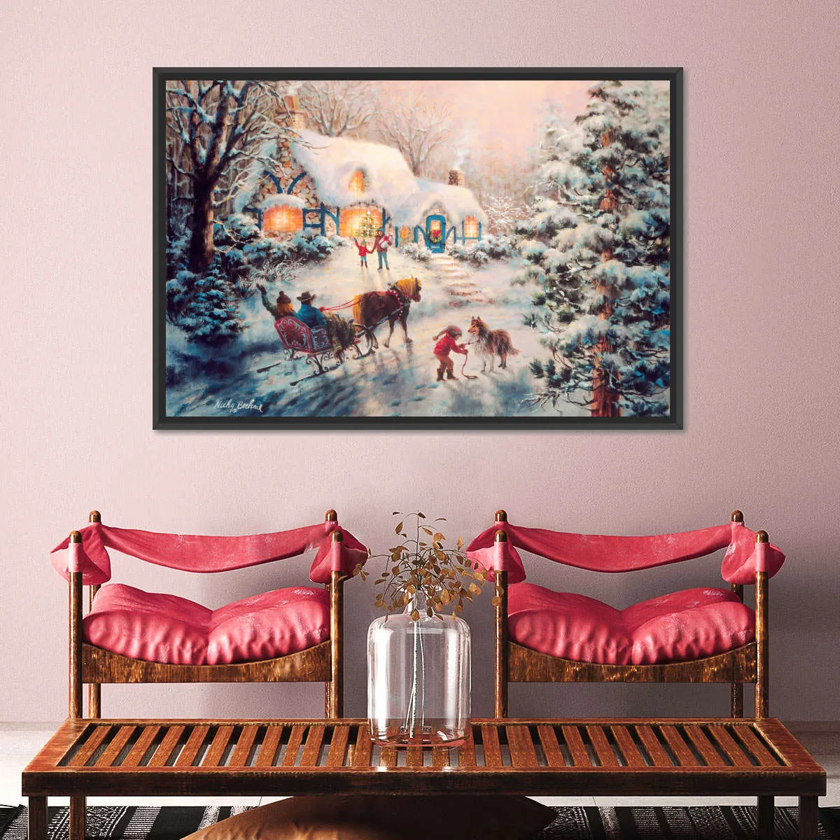 A Christmas Visit Wall Art