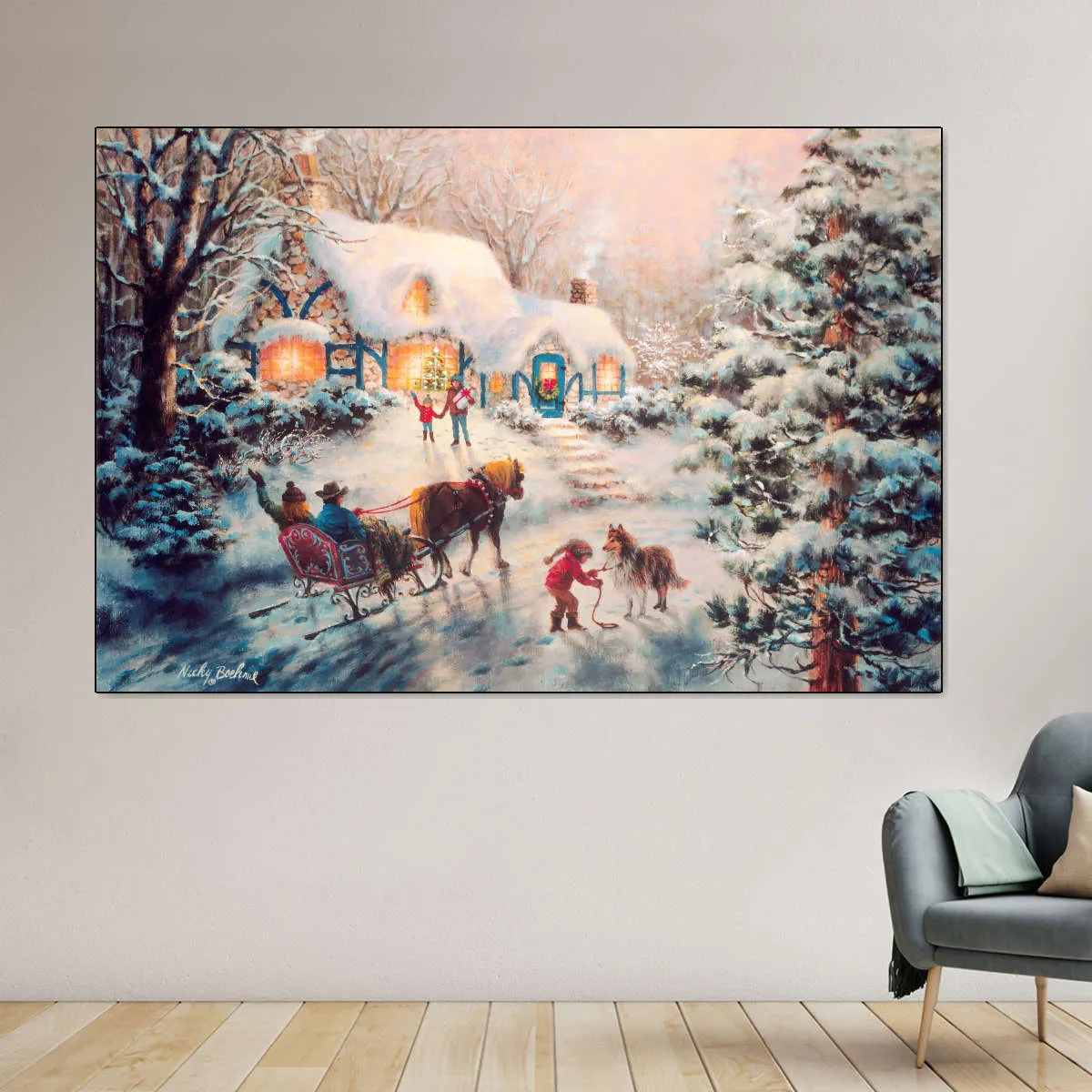 A Christmas Visit Wall Art