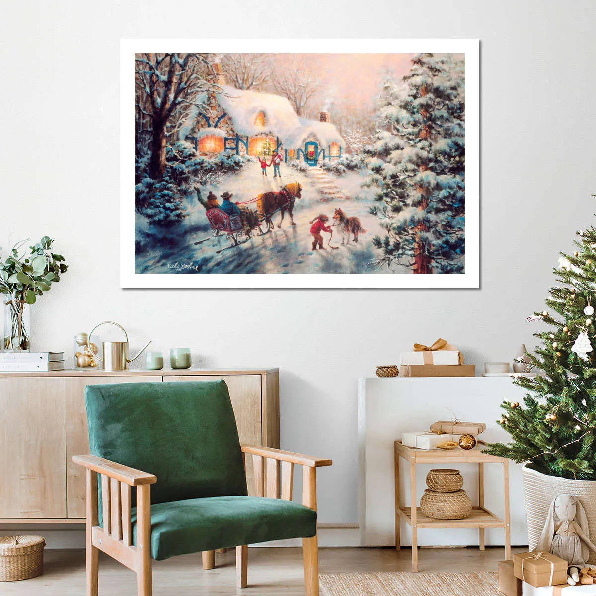 A Christmas Visit Wall Art