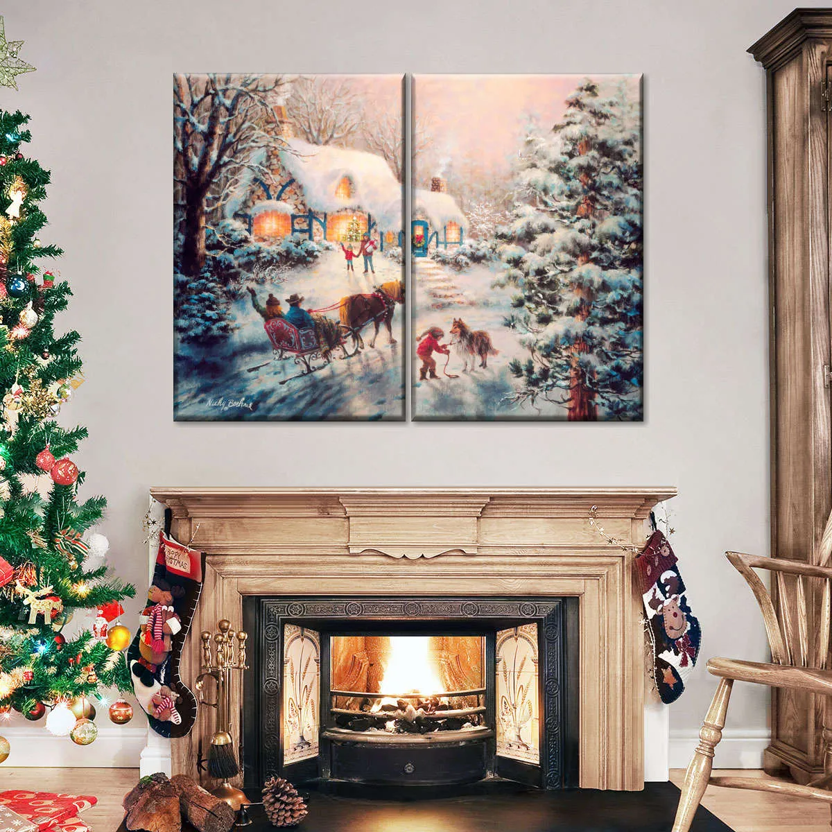 A Christmas Visit Wall Art