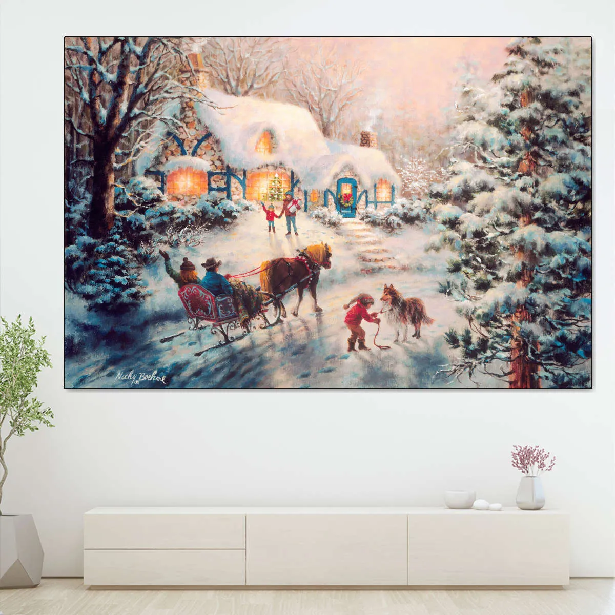 A Christmas Visit Wall Art