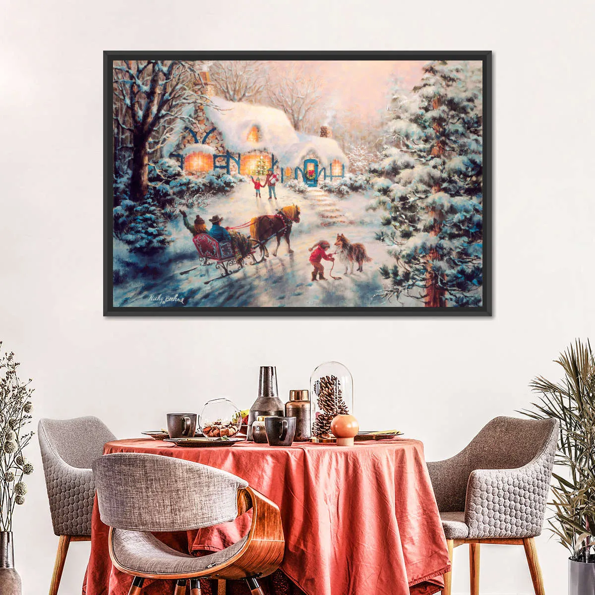 A Christmas Visit Wall Art