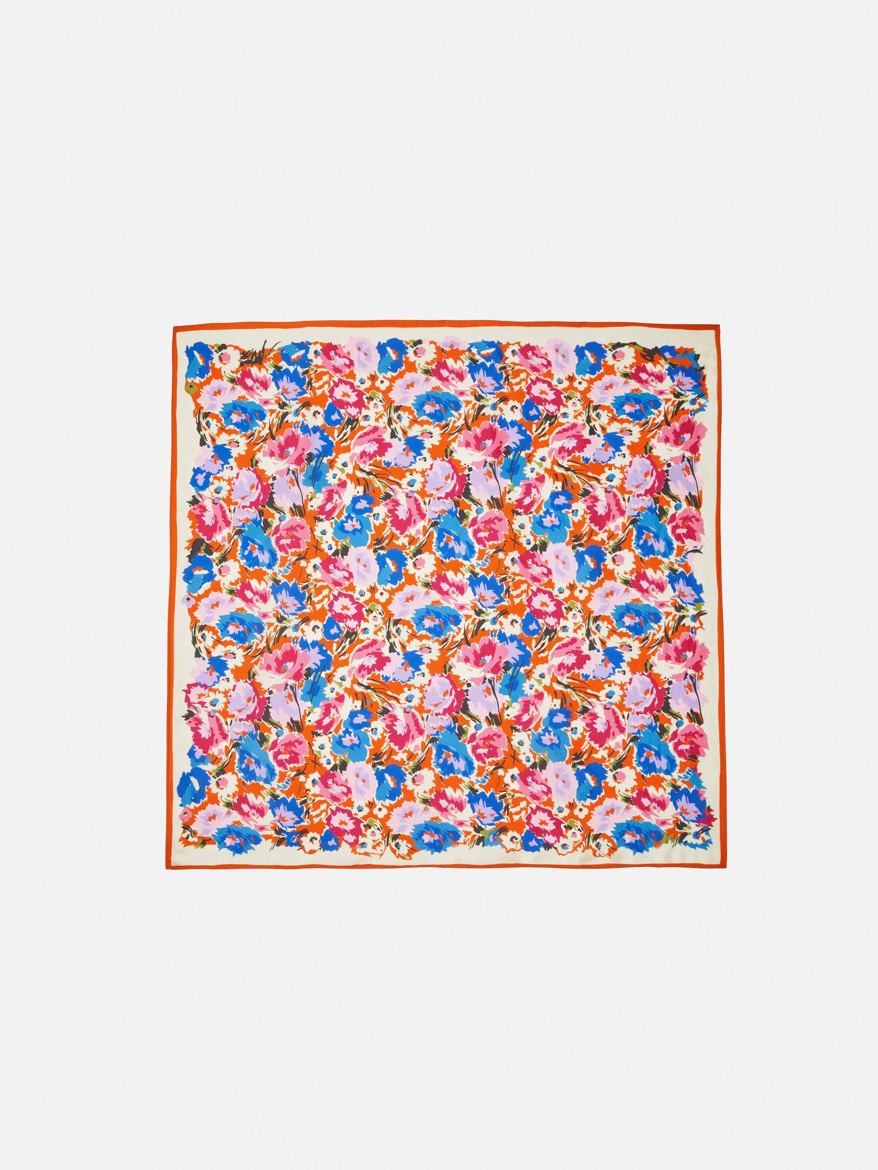 Abstract Meadow Silk Scarf | Orange