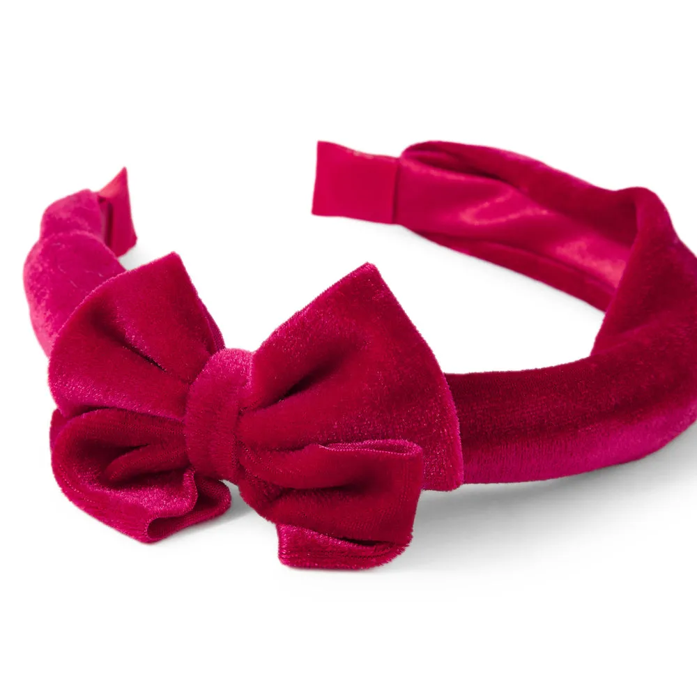 Accessorize London Girl's Rad Velvet Bow Alice Hair Band