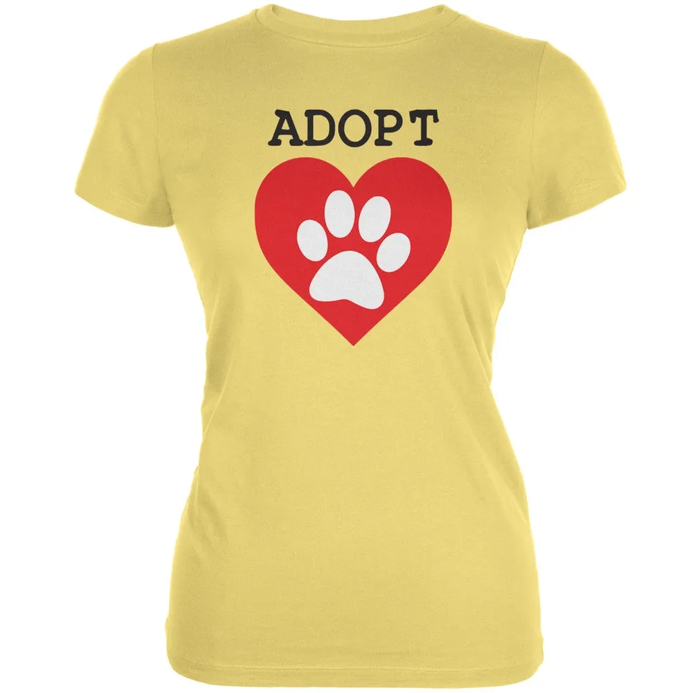 Adopt Heart Paw Aqua Juniors Soft T-Shirt