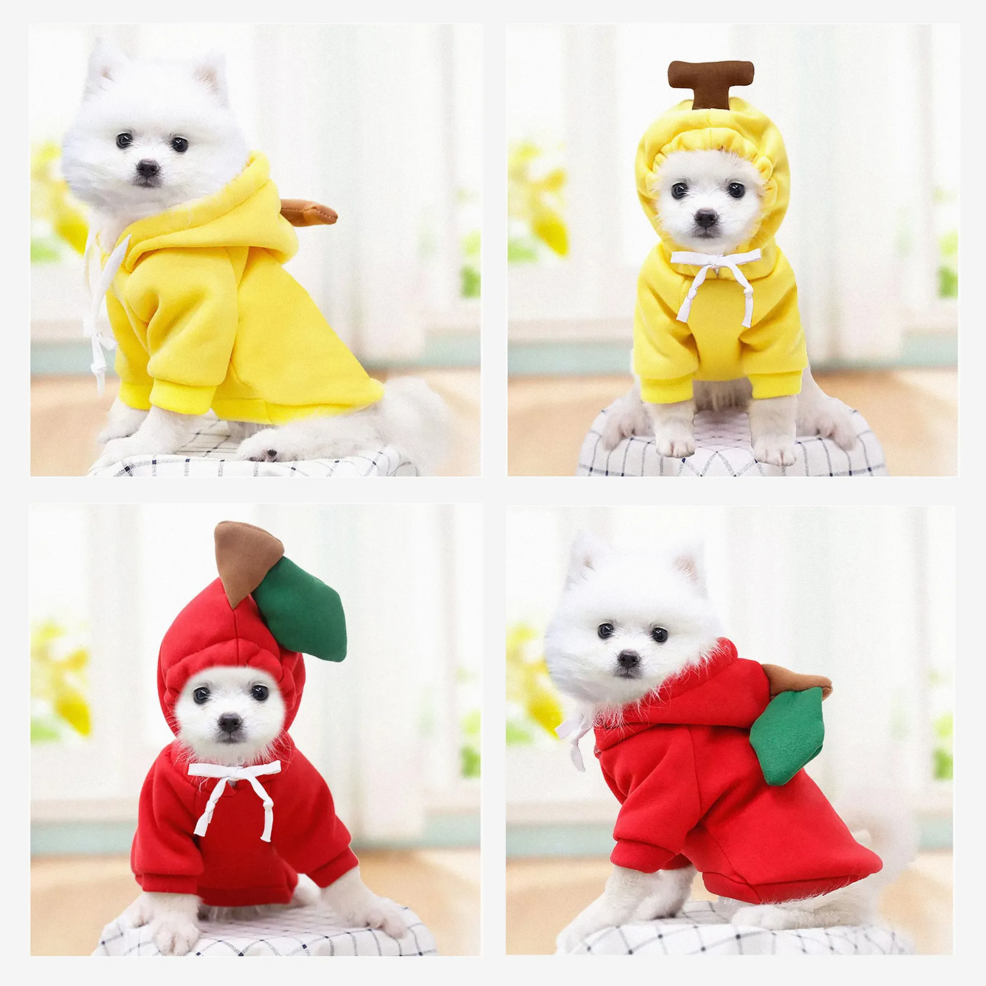 Adorable Hooded Fruit Sweatsuits & Costumes for Small Dogs