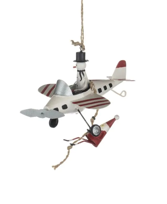 Aeroplane with Hanging Santa Christmas Decoration from Shoeless Joe