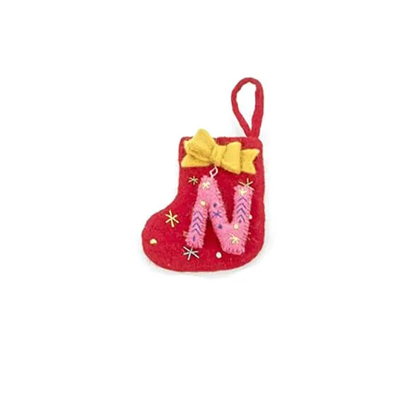 Alphabet Mini Christmas Stocking Hanging Decorations (Various Letters A-Z) by Felt So Good