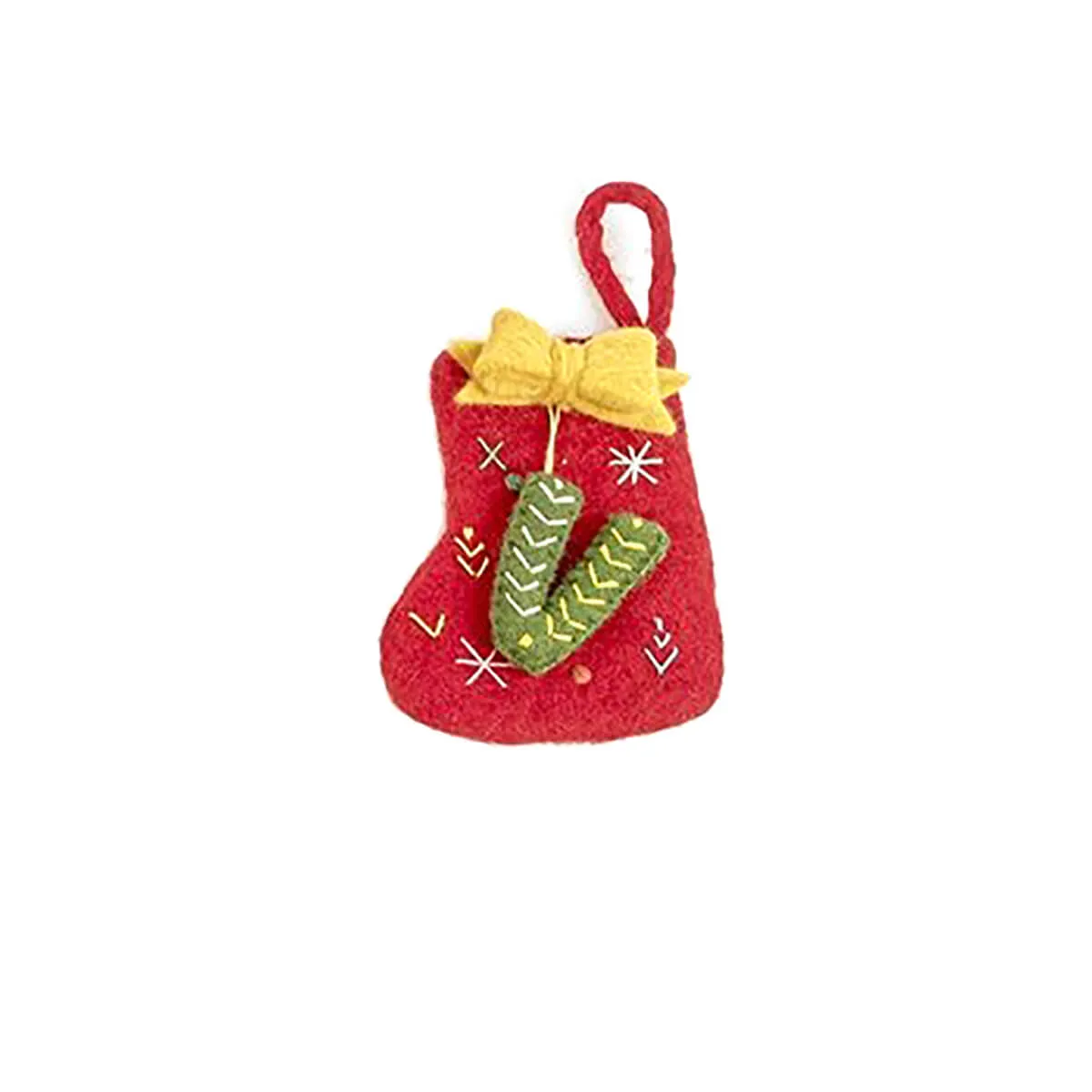 Alphabet Mini Christmas Stocking Hanging Decorations (Various Letters A-Z) by Felt So Good