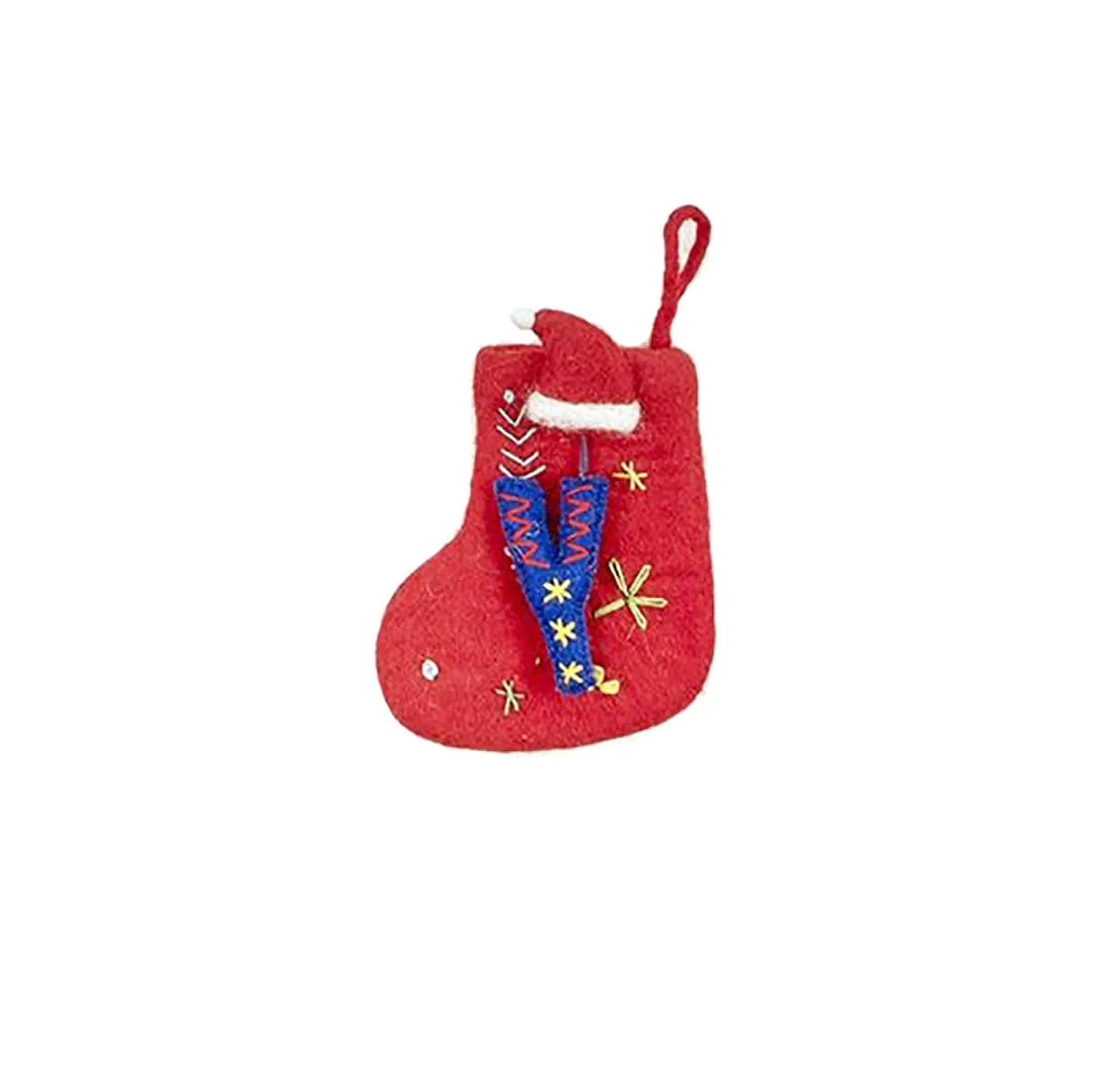 Alphabet Mini Christmas Stocking Hanging Decorations (Various Letters A-Z) by Felt So Good