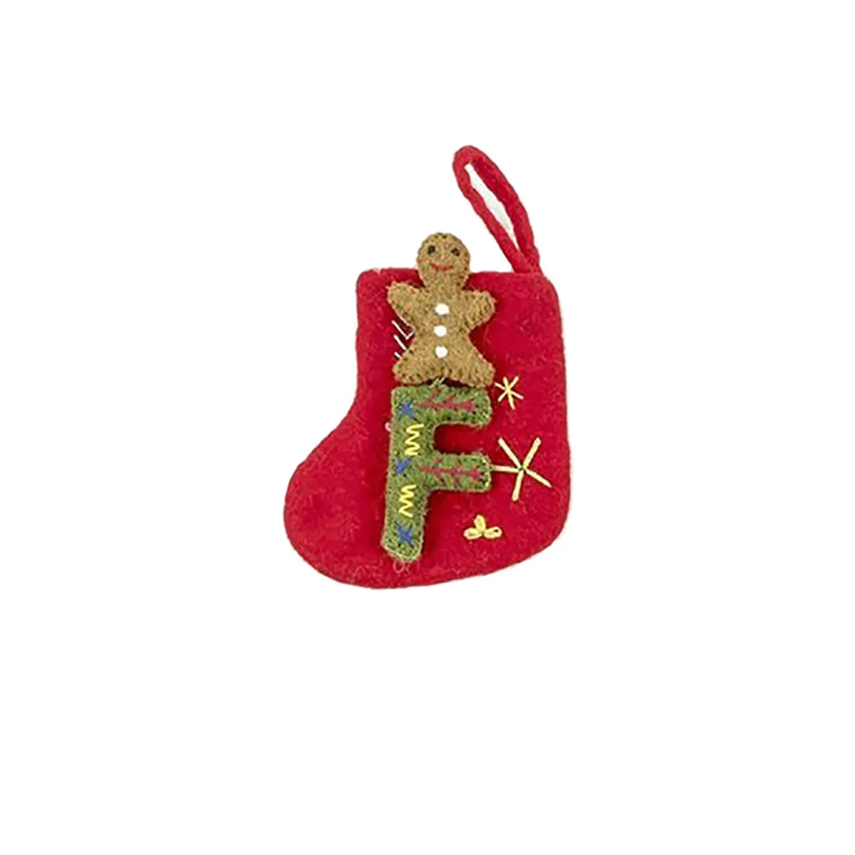 Alphabet Mini Christmas Stocking Hanging Decorations (Various Letters A-Z) by Felt So Good