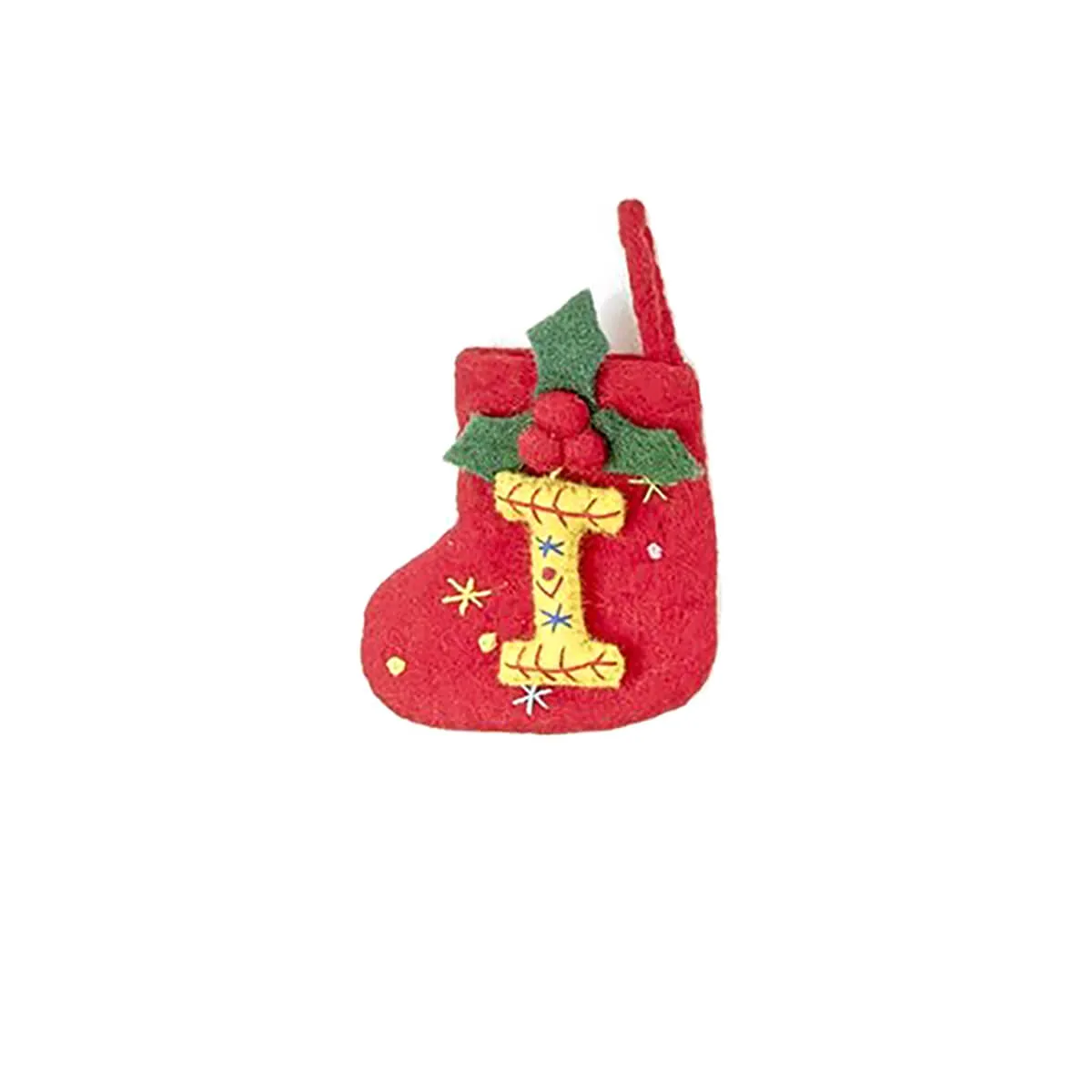 Alphabet Mini Christmas Stocking Hanging Decorations (Various Letters A-Z) by Felt So Good