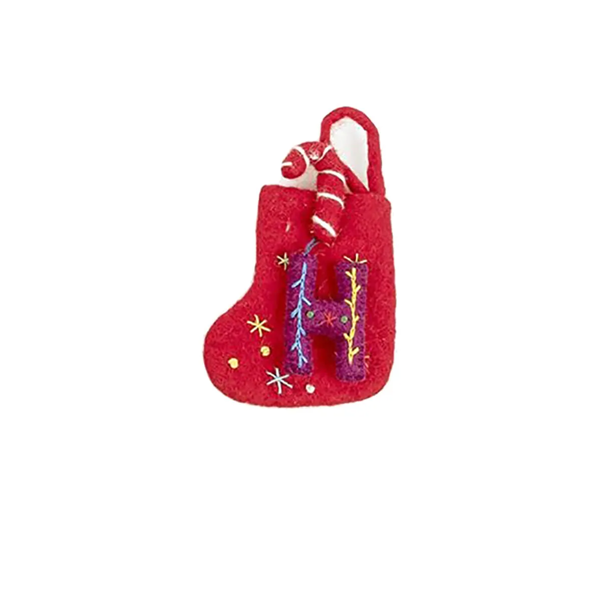 Alphabet Mini Christmas Stocking Hanging Decorations (Various Letters A-Z) by Felt So Good