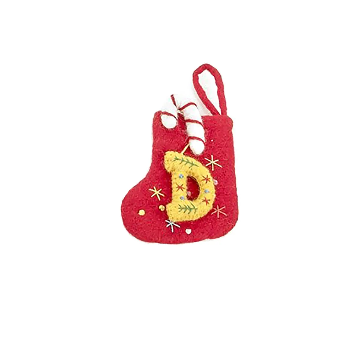 Alphabet Mini Christmas Stocking Hanging Decorations (Various Letters A-Z) by Felt So Good