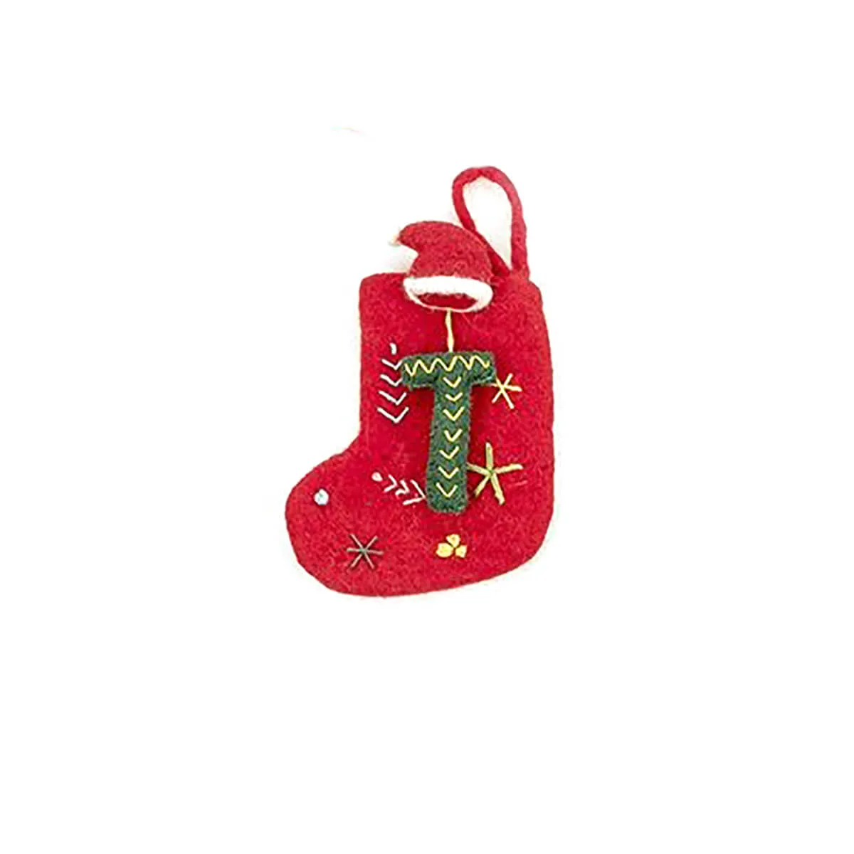 Alphabet Mini Christmas Stocking Hanging Decorations (Various Letters A-Z) by Felt So Good