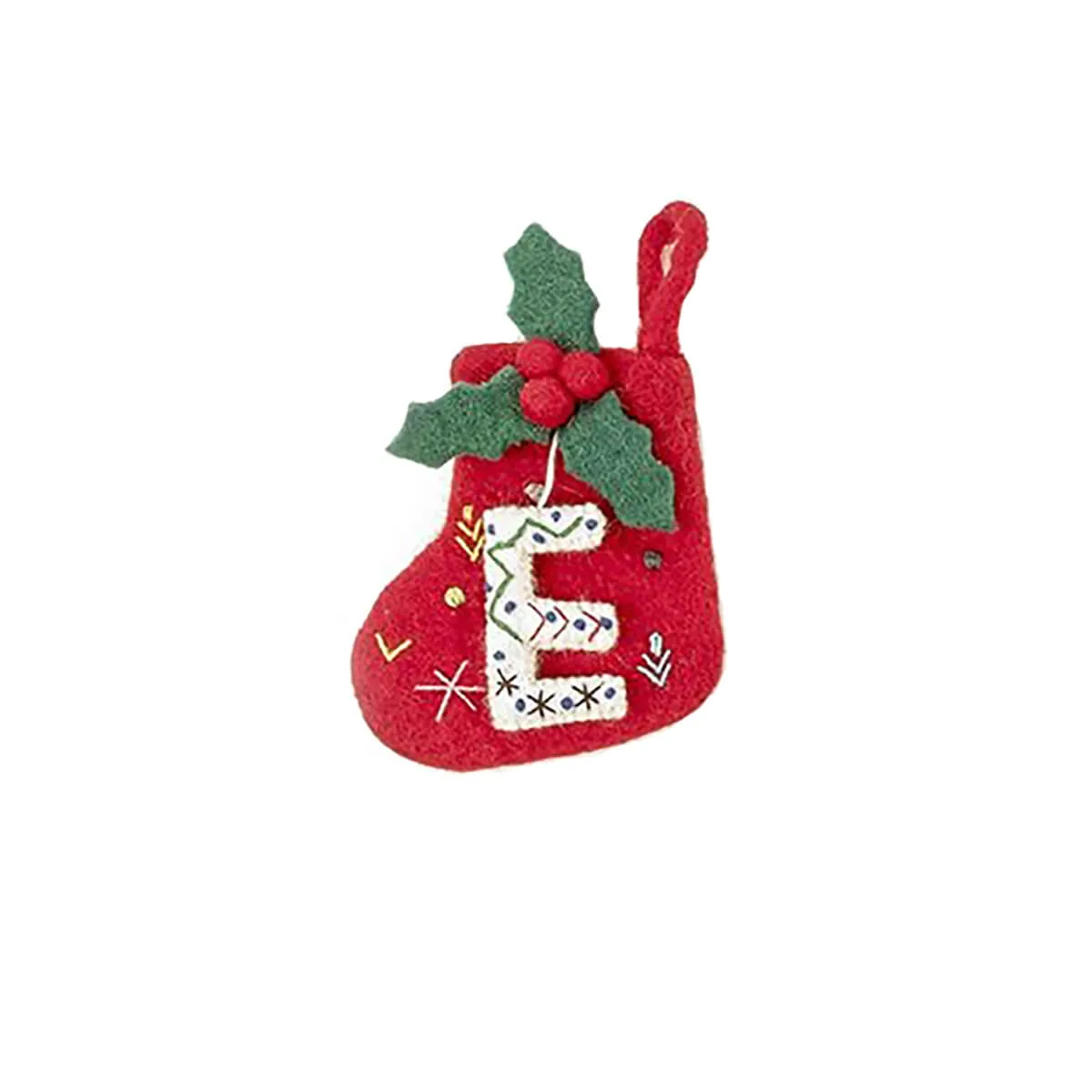 Alphabet Mini Christmas Stocking Hanging Decorations (Various Letters A-Z) by Felt So Good