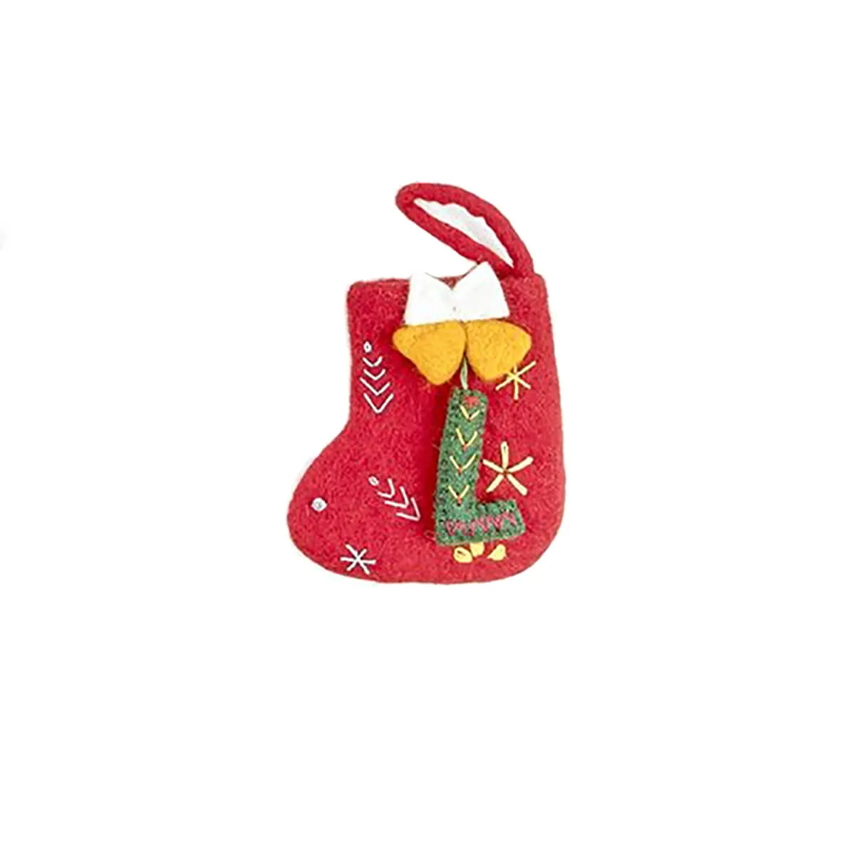 Alphabet Mini Christmas Stocking Hanging Decorations (Various Letters A-Z) by Felt So Good