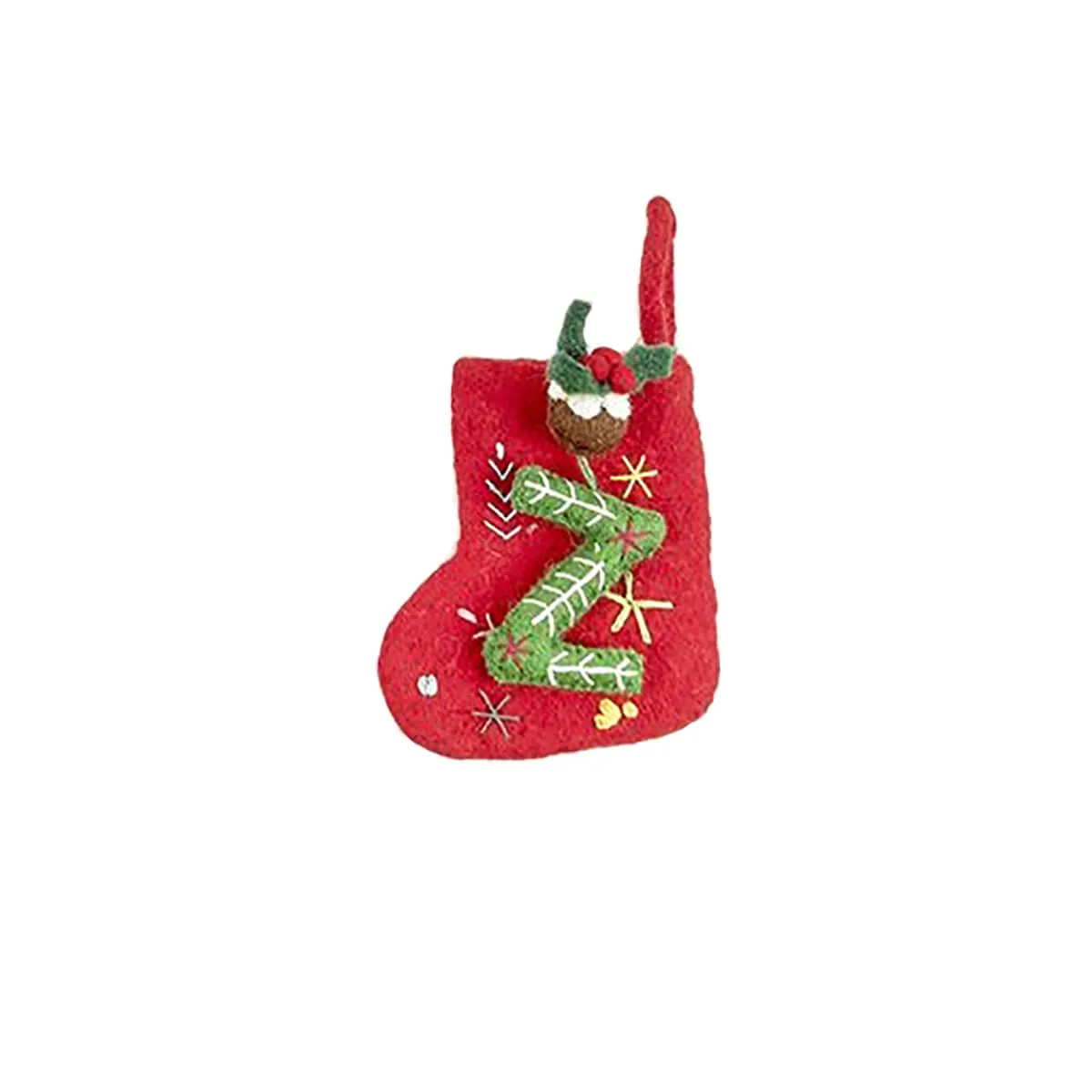 Alphabet Mini Christmas Stocking Hanging Decorations (Various Letters A-Z) by Felt So Good