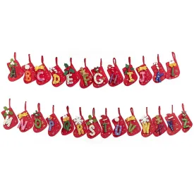 Alphabet Mini Christmas Stocking Hanging Decorations (Various Letters A-Z) by Felt So Good