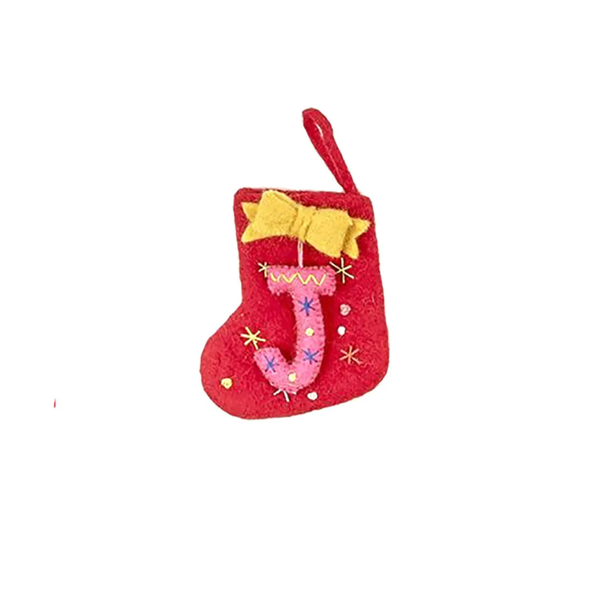 Alphabet Mini Christmas Stocking Hanging Decorations (Various Letters A-Z) by Felt So Good