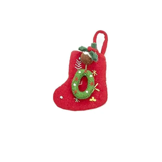 Alphabet Mini Christmas Stocking Hanging Decorations (Various Letters A-Z) by Felt So Good