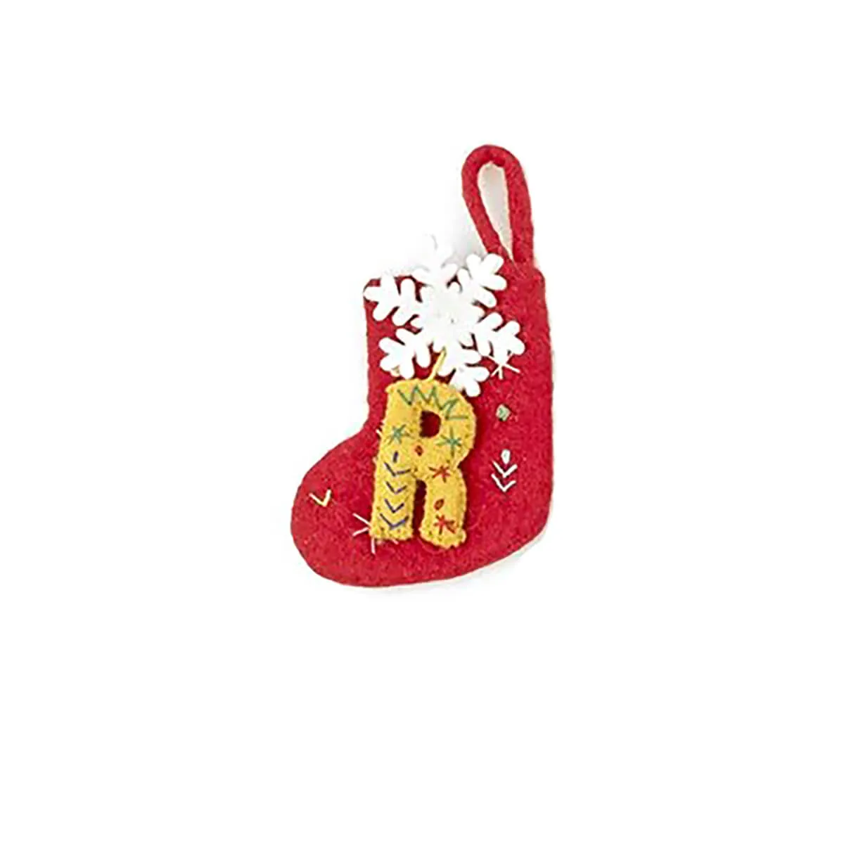 Alphabet Mini Christmas Stocking Hanging Decorations (Various Letters A-Z) by Felt So Good