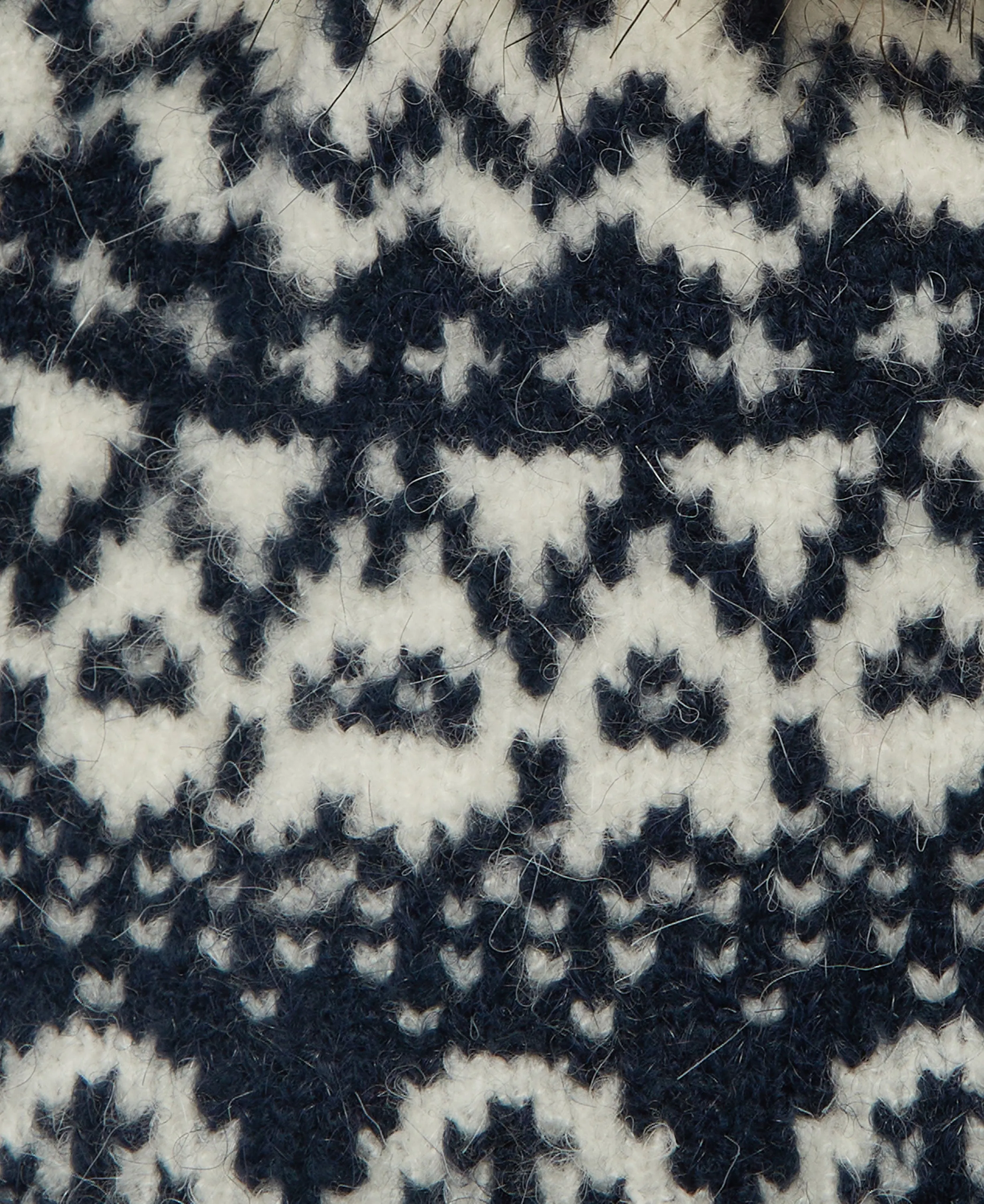 Alpine Fairisle Pom Beanie - Navy