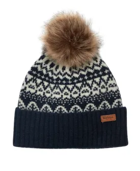 Alpine Fairisle Pom Beanie - Navy