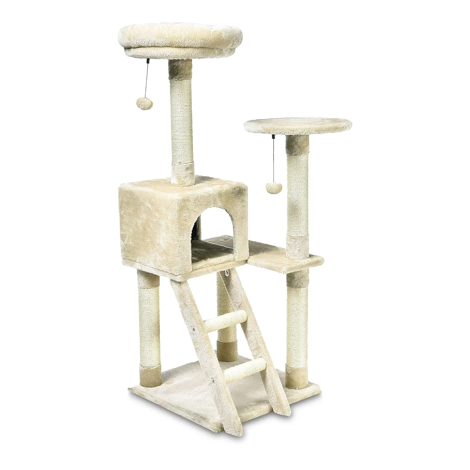 Amazon Basics Multi-Level Cat Tree Indoor Climbing Activity Cat Tower with Scratching Posts, Cave, and Step Ladder