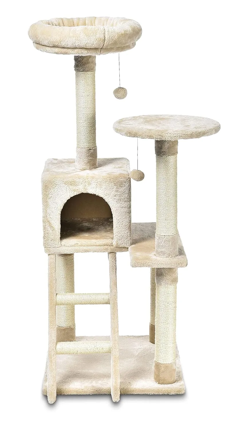 Amazon Basics Multi-Level Cat Tree Indoor Climbing Activity Cat Tower with Scratching Posts, Cave, and Step Ladder